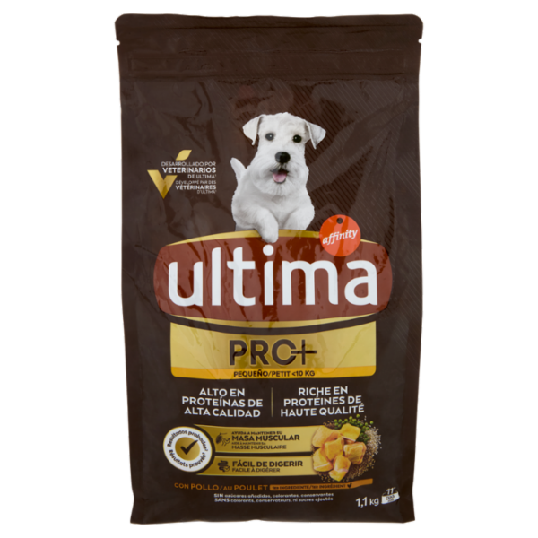 ultima Dog Pro+ <10 kg con Pollo 1,1 kg