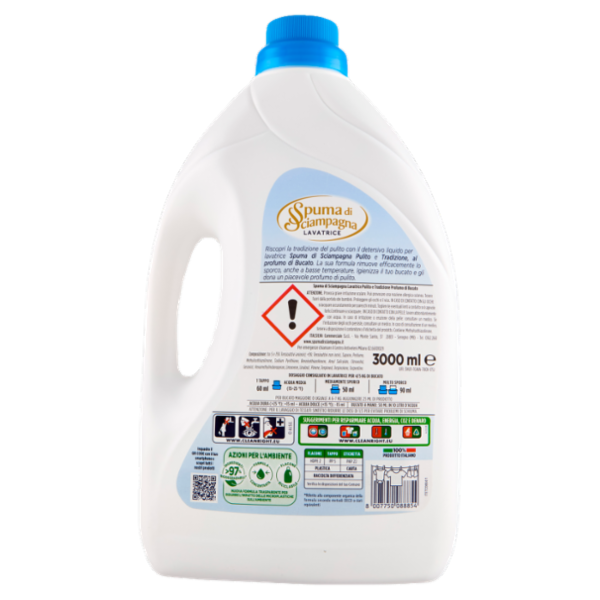Spuma di Sciampagna Lavatrice Pulito & Tradizione Profumo di Bucato 3000 ml