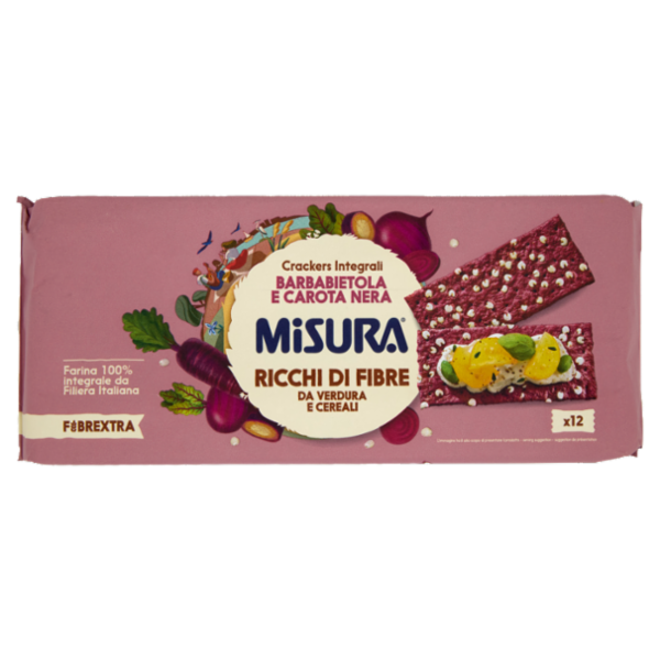 Misura Fibrextra Crackers Integrali Barbabietola e Carota Nera 385 g