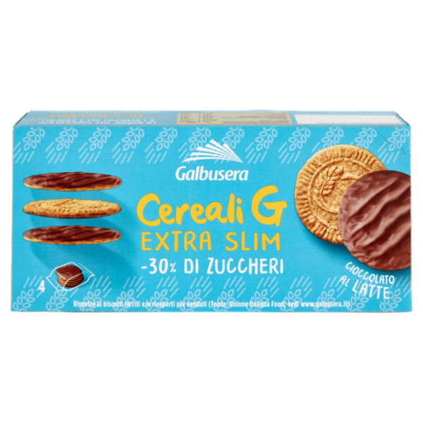 Galbusera Cereali G Extra Slim Cioccolato al Latte 4 x 30 g