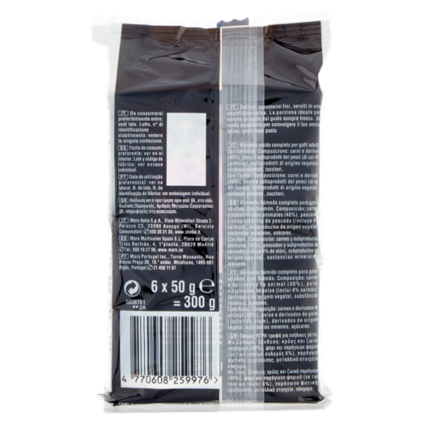 Sheba Délices du Jour in Salsa Cibo Umido Gatto con Salmone e Tonno 6 x 50 g