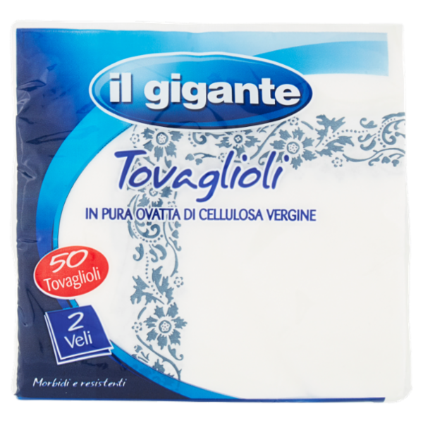 IL GIGANTE Tovaglioli decorati 2 veli 50 pz