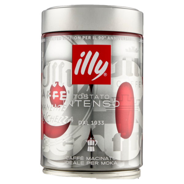 illy Tostato Intenso Caffè Macinato Ideale per Moka 250 gedizione limitata 90esimo”