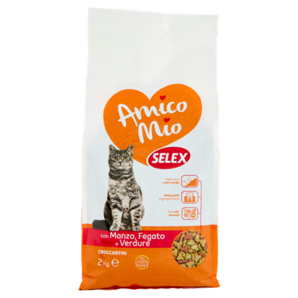 Selex Amico Mio Gatto Croccantini con Manzo, Fegato e Verdure 2 kg