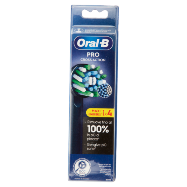 Oral-B Testine di Ricambio Pro Cross Action per Spazzolino Elettrico Denti Ricaricabile 4 pz