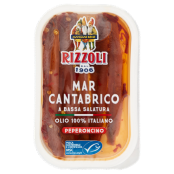 Rizzoli Filetti Di Alici Del Mar Cantabrico a Bassa Salatura Peperoncino 40 g