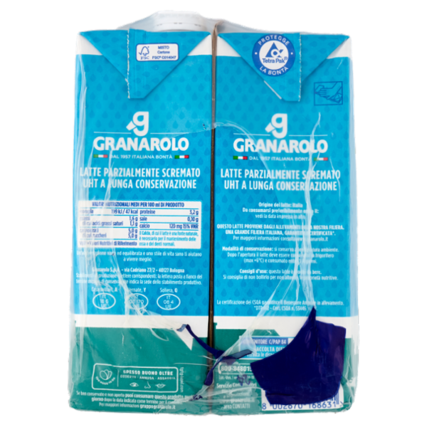 Granarolo Parzialmente Scremato UHT a Lunga Conservazione 4 x 1 litro