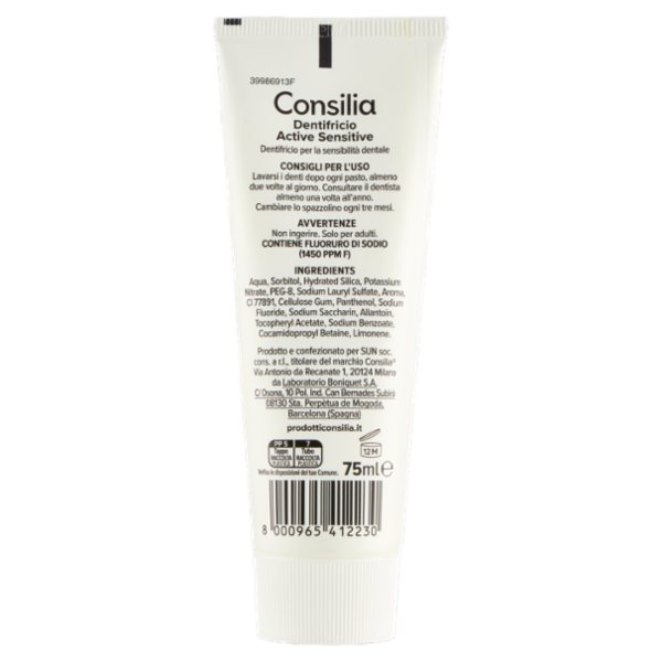 Consilia Dentifricio Sensitive Protezione Totale 75 ml