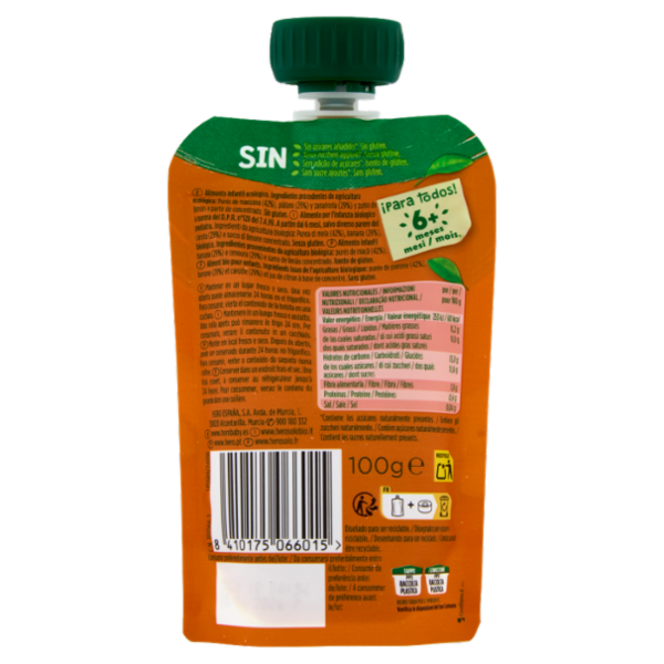 Hero Solo Bio Mela, Banana e Carota 100 g