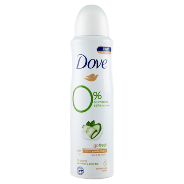 Dove go fresh 0% aluminium salts deodorant cucumber & green tea 150 ml