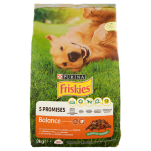 PURINA FRISKIES Cane Balance Con Un Gustoso Mix Di Pollo e Manzo Con Verdure 9 Kg