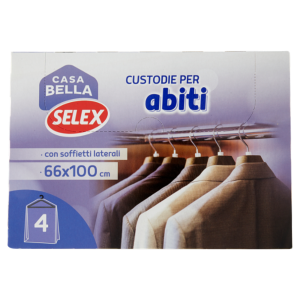 Selex Casa Bella Custodie per Abiti 66x100 cm 4 pezzi
