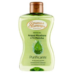 Spuma Di Sciampagna Benessere Purificante Doccia Gel Acqua Micellare e Tè Matcha 300 Ml