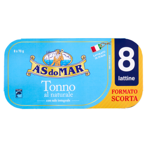 Asdomar Tonno al naturale con sale integrale 8 x 70 g