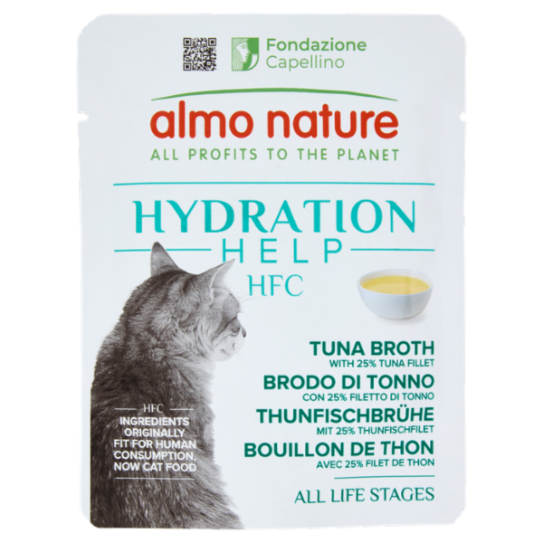 almo nature Hydration Help HFC Brodo di Tonno con 25% Filetto di Tonno 50 g