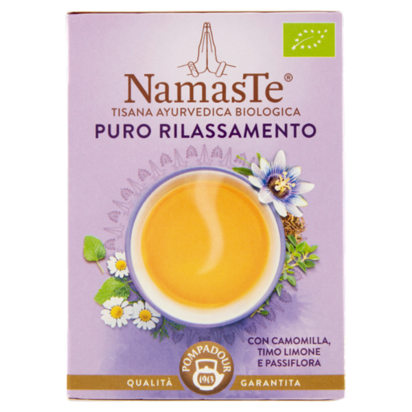 Pompadour NamasTe Tisana Ayurvedica Biologica Puro Rilassamento 15 x 1,8 g