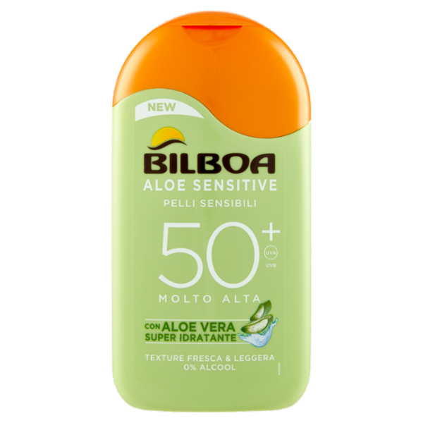 Bilboa Aloe Sensitive Pelli Sensibili 50⁺ Molto Alta con Aloe Vera 200 ml
