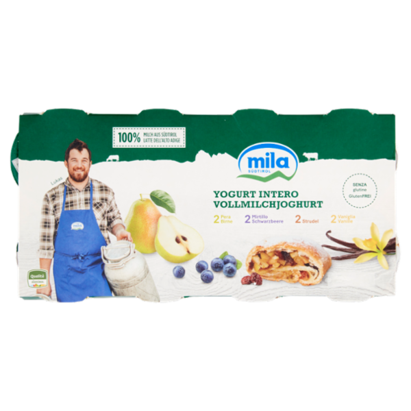 mila Yogurt Intero 2 Pera - 2 Mirtillo - 2 Strudel - 2 Vaniglia 8 x 125 g