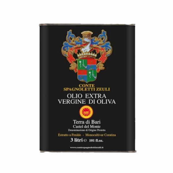 Conte Spagnoletti Zeuli Olio Extravergine Di Oliva Dop Terra Di Bari Castel Del Monte Litri 3