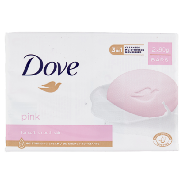 Dove pink for soft, smooth skin Bars 2 x 90 g