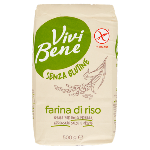 Vivi Bene Senza Glutine Farina di Riso Senza Glutine 500 g