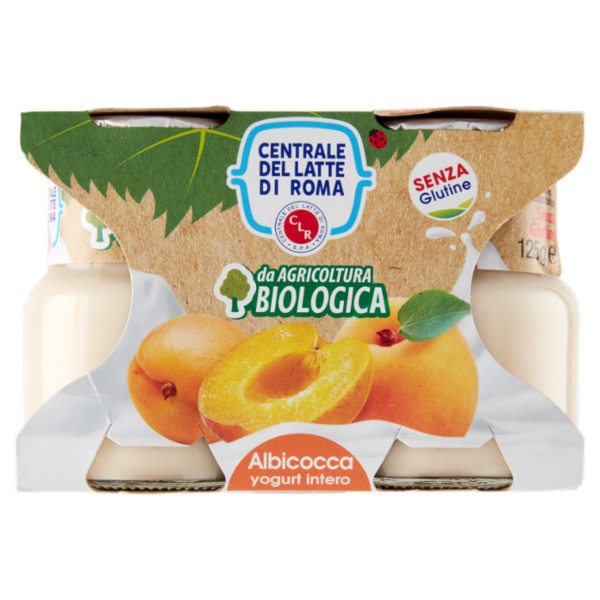 Centrale del Latte di Roma Albicocca yogurt intero da Agricoltura Biologica 2 x 125 g