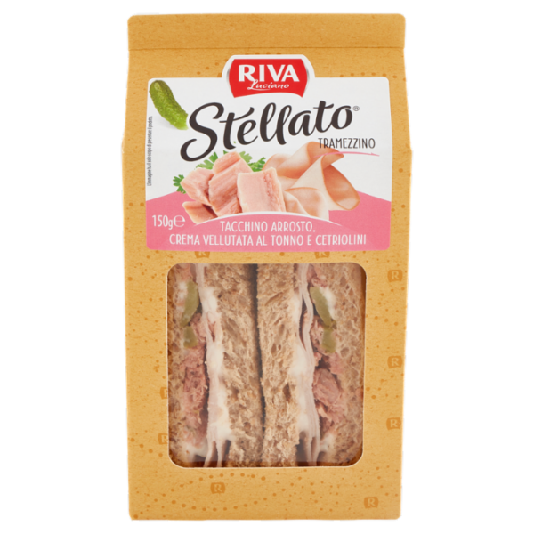 Riva Stellato Tramezzino Tacchino Arrosto, Crema Vellutata al Tonno e Cetriolini 150 g