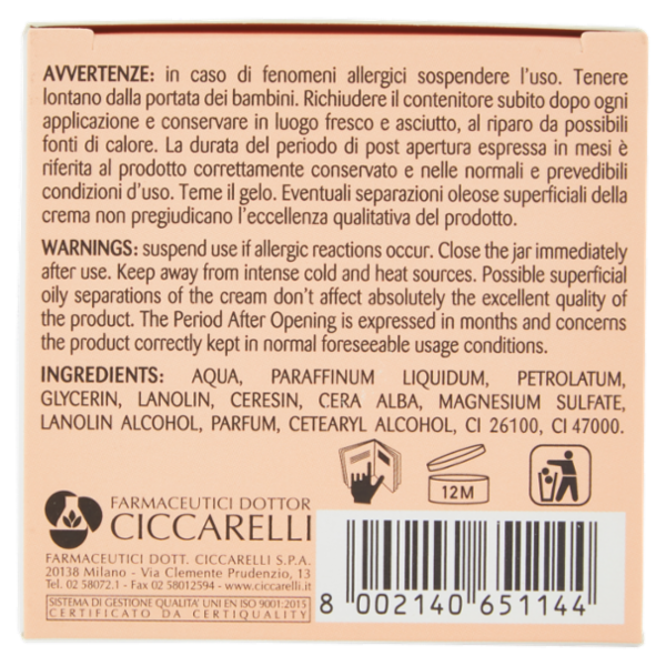 Cera di Cupra Ricetta di Bellezza Rosa Crema Nutriente 50 ml