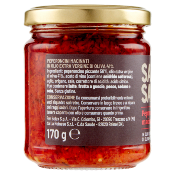Selex Saper di Sapori Peperoncini Macinati in Olio Extra Vergine di Oliva 170 g