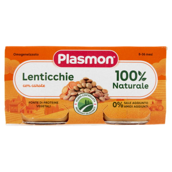 Plasmon Omogeneizzato Lenticchie con carote 2 x 80 g