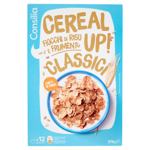 Consilia Cereal Up Fiocchi di Riso e Frumento Tostati 375 g