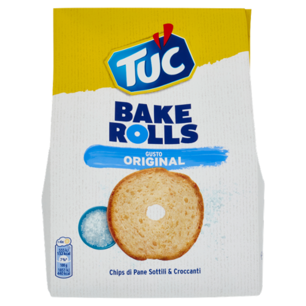 Tuc Bake Rolls, Chips di Pane Sottile e Croccante gusto sale 150 g