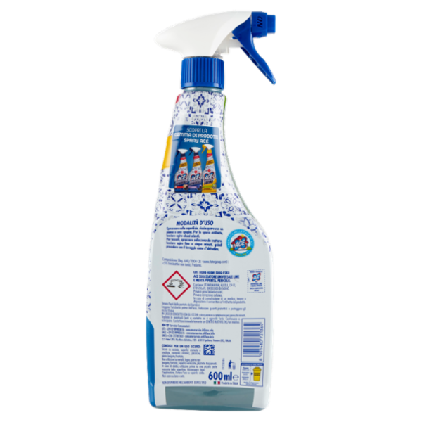 Ace Sgrassatore Universale Lime e Menta Piperita Senza Candeggina 600 ml