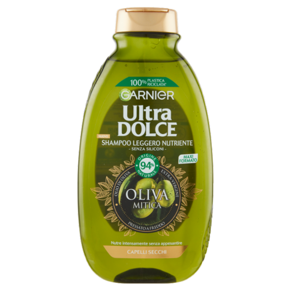 Garnier Ultra Dolce Shampoo Oliva Mitica, per Capelli Inariditi e Sensibilizzati, 300 ml