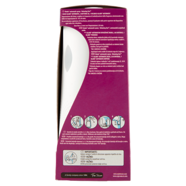 Glade Automatic Spray Base con Ricarica, Profumatore per ambienti, Fragranza Relaxing Zen 269ml