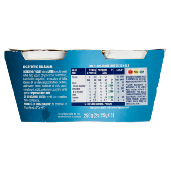 IL GIGANTE Yogurt Intero Banana 2 x 125 g