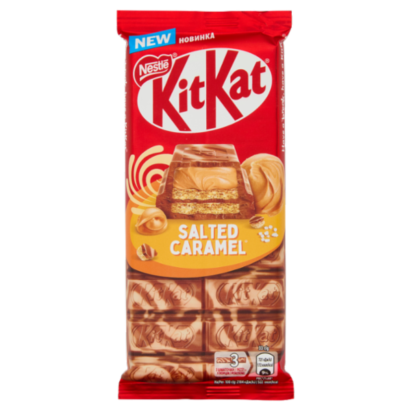 KITKAT Caramello Salato Tavoletta Wafer ricoperta di Cioccolato 99g