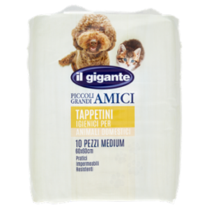 IL GIGANTE Piccoli Grandi Amici Tappetini Igienici Per Animali Domestici Medium 60x60cm 10 Pz
