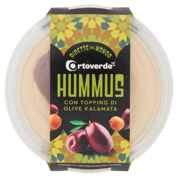 Ortoverde Ricette dal Mondo Hummus con Topping di Olive Kalamata 175 g