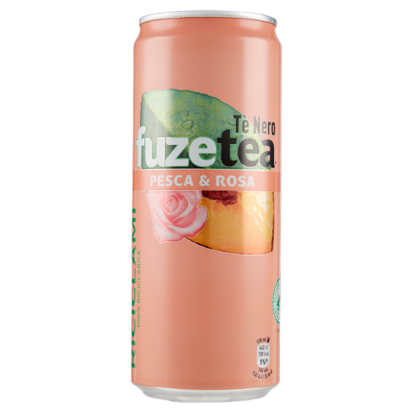 FUZE TEA, Tè Nero Pesca con una nota di Rosa Sleek Can 330ml