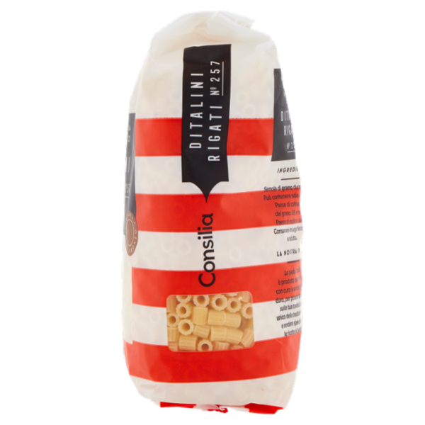 Consilia Pasta di Semola Trafilata al Bronzo Ditalini Rigati 500 g
