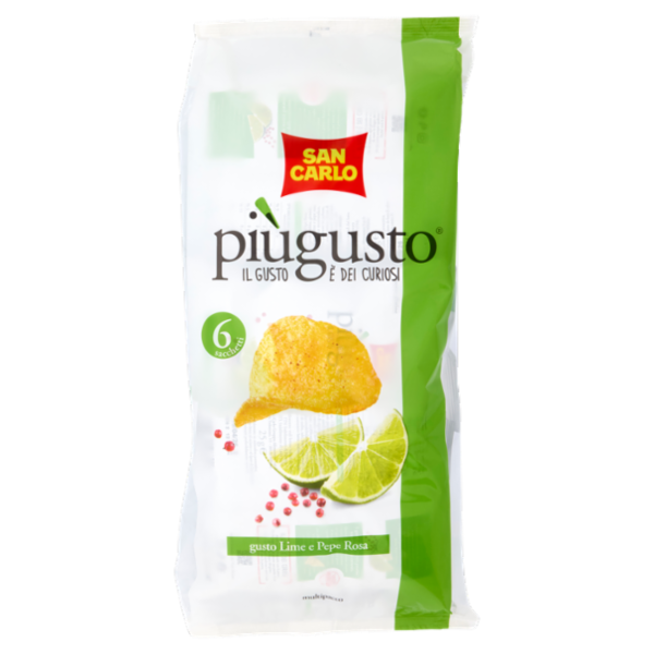 San Carlo piùgusto gusto Lime e Pepe Rosa 6 x 25 g