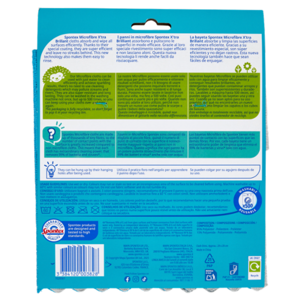 Spontex Microfibre X'tra Brilliant x2