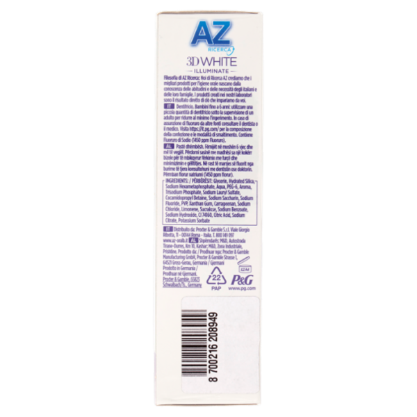 AZ Ricerca Dentifricio 3D White Illuminate Perfezione Sbiancante Avanzato 3 x 50 ml