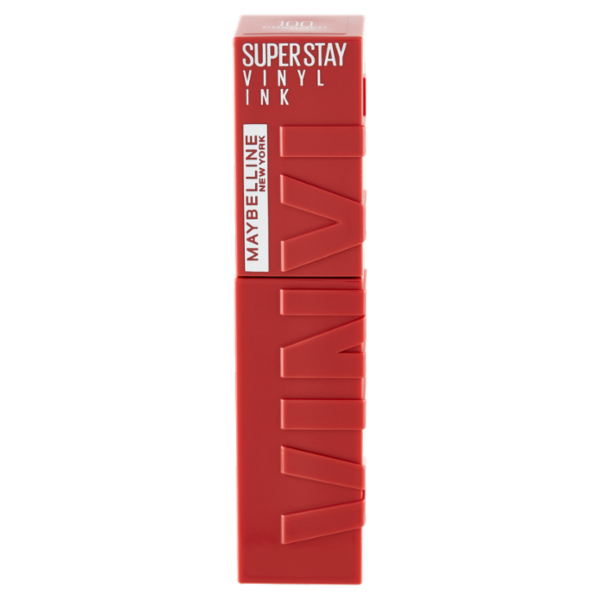 Maybelline New York Rossetto a Lunga Tenuta Effetto Vinilico Superstay Vinyl Ink 100 Charmed