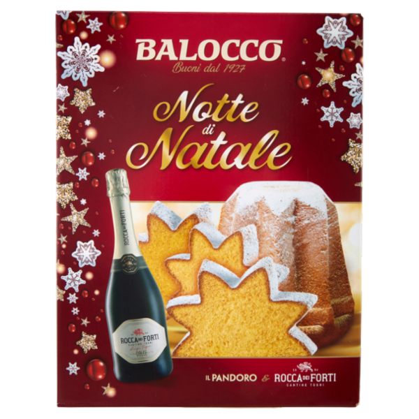 Balocco Notte di Natale il Pandoro 750 g & Rocca dei Forti Vino Spumante Dolce 75 cl
