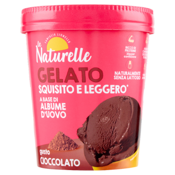 le Naturelle Gelato Squisito e Leggero* a Base di Albume d'Uovo gusto Cioccolato 250 g