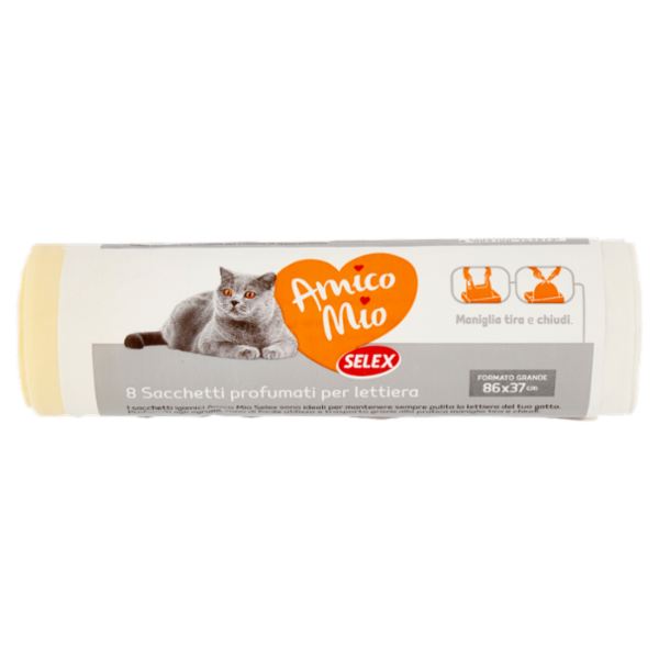 Selex Amico Mio Sacchetti Profumati per Lettiera con Maniglia 86X37 Cm 8 pezzi