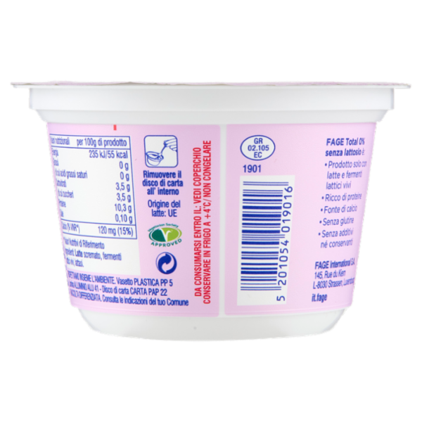 Fage Total Senza Lattosio 0% Grassi 150 g