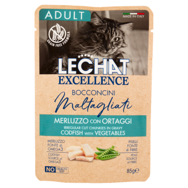 LeChat Excellence Bocconcini Maltagliati Merluzzo con Ortaggi 85 g